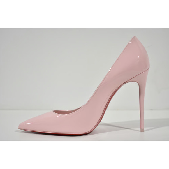 Christian Louboutin Kate 100 Poupee Pink Patent Leather Pointed Toe Heel Pump 35 - Picture 11 of 12